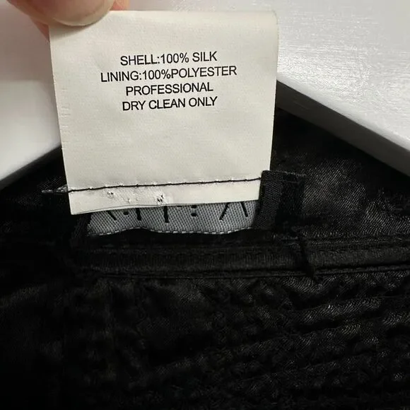 Vikki Vi Jacket Coat 100% Silk Plus Size 1X Reversible‎ Quilted Silver Black New
